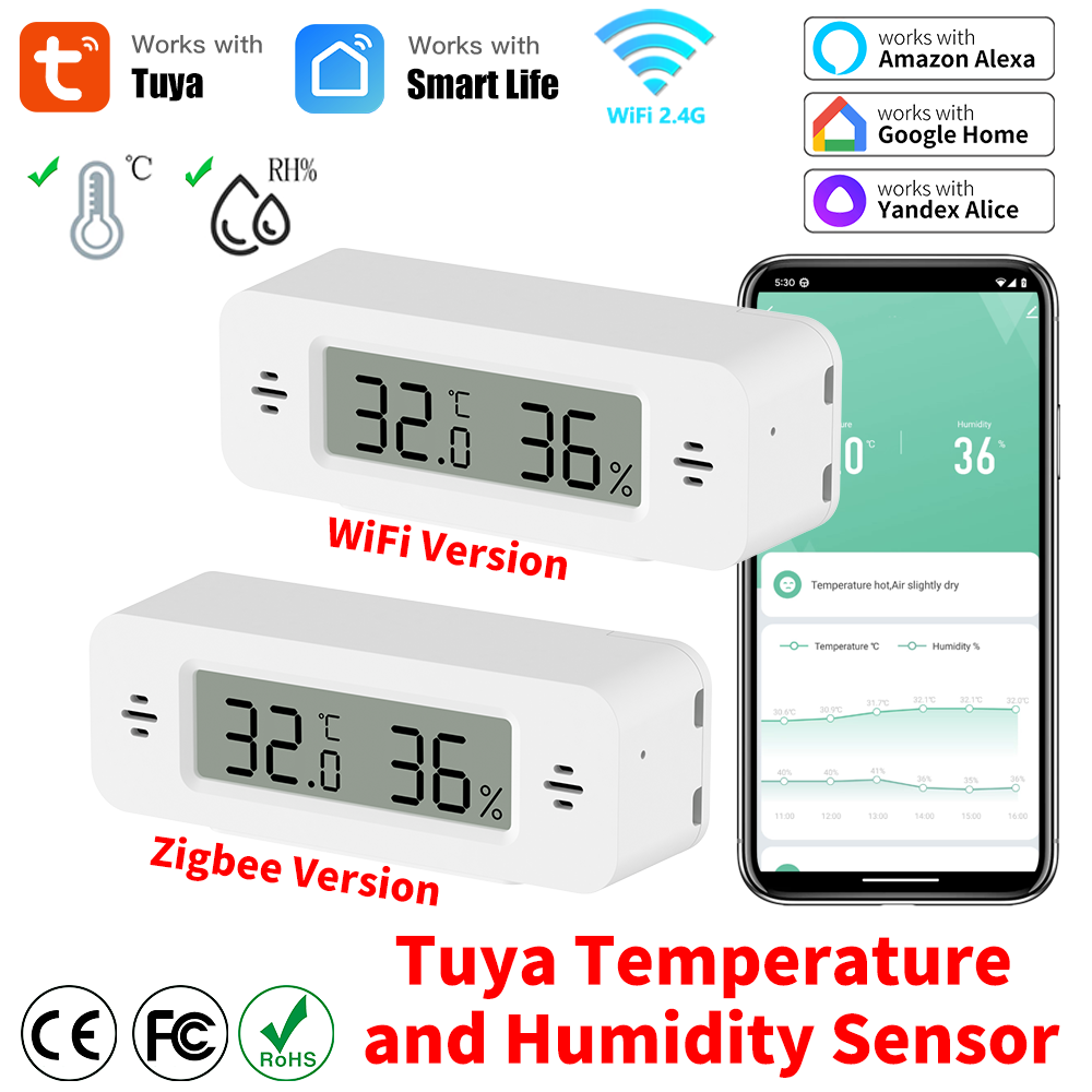 Home Automation Technology - Tuya WiFi/Zigbee Sensor Kelembaban Suhu Otomatisasi
